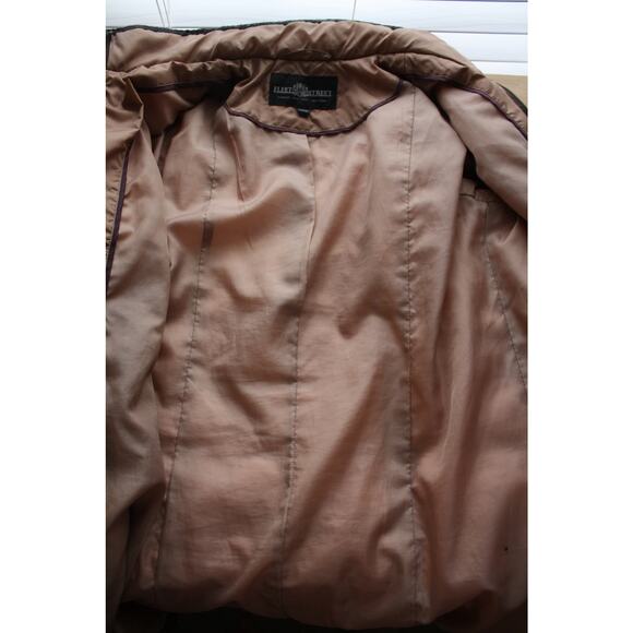Fleet Street Puffer Knee Length Jacket Zip Up Brown Small Long Sleeve - Picture 11 of 13